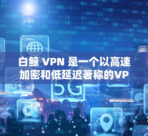 白鲸 VPN 是一个以高速加密和低延迟著称的VPN服务，广泛应用于机场、城市和商业环境中。如果你正在考虑在机场使用白鲸 VPN，以下是一些推荐和高速推荐信息，帮助你高效地进行VPN访问